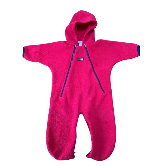 Patagonia Infant Synchilla Bunting Blue Size L 6-12M Winter Outdoor Vintage